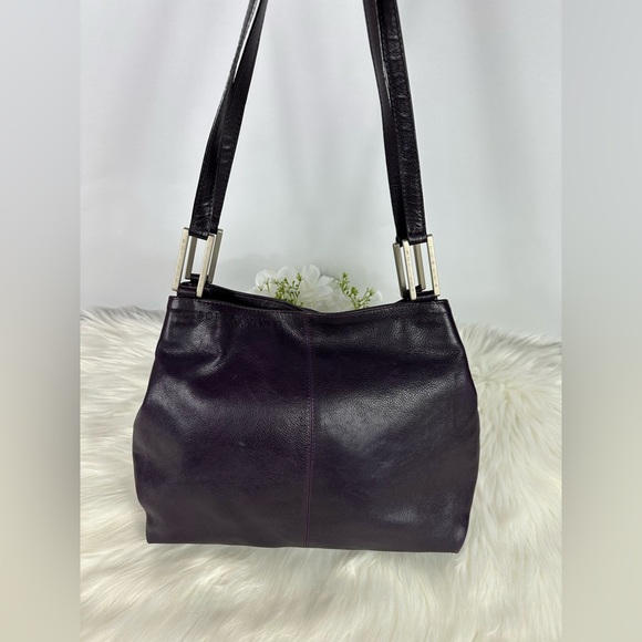 Botegge Veneta Dark Purple Leather Shoulder Bag - Picture 1 of 16